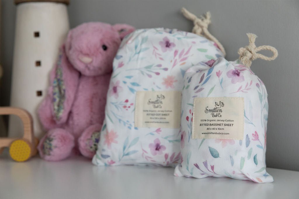Z Florals | Fitted Cot and Bassinet Sheets - Smitten Bub Co.