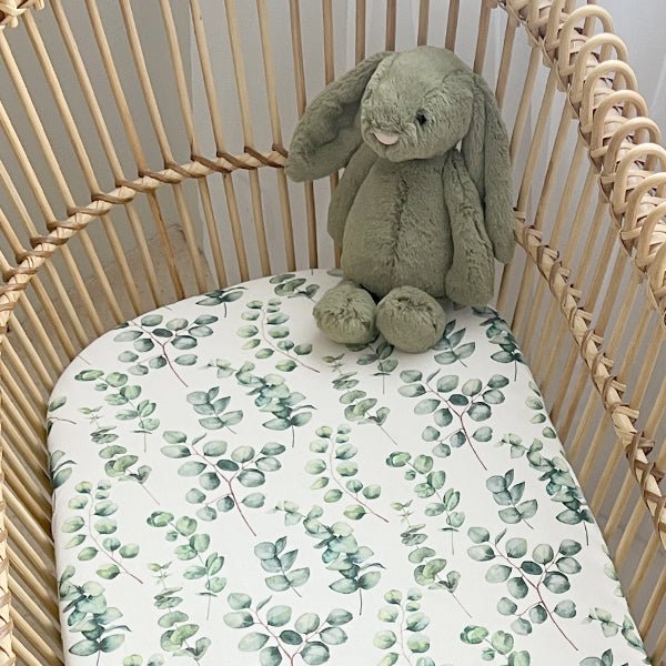 Eucalyptus | Bassinet Sheets / Change Mat Cover - Smitten Bub Co.