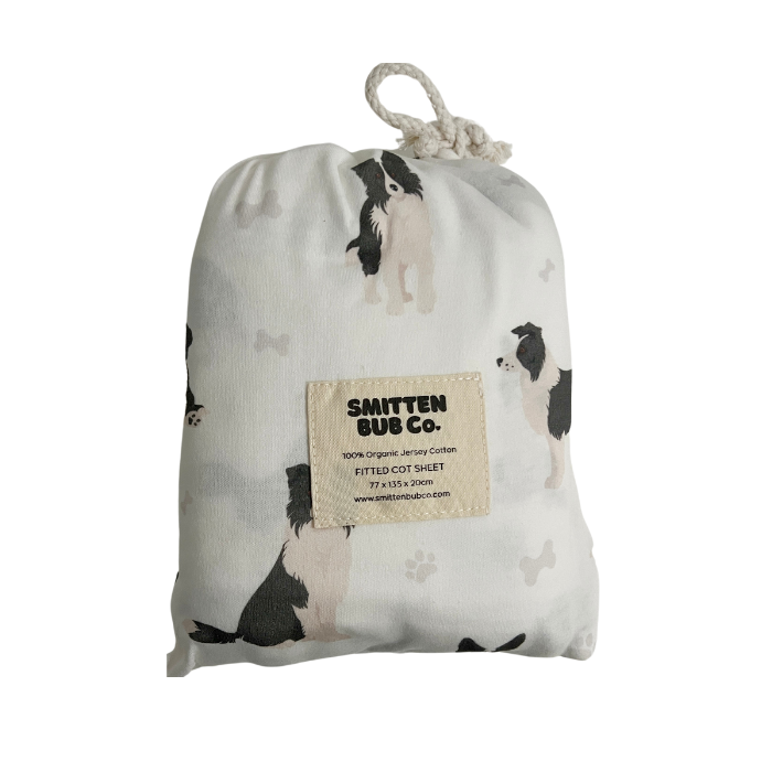 Border Collie | Fitted Cot Sheets – Smitten Bub Co.