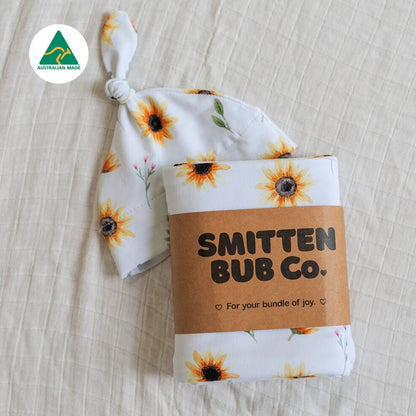 Sunflower Swaddle Set - Smitten Bub Co.