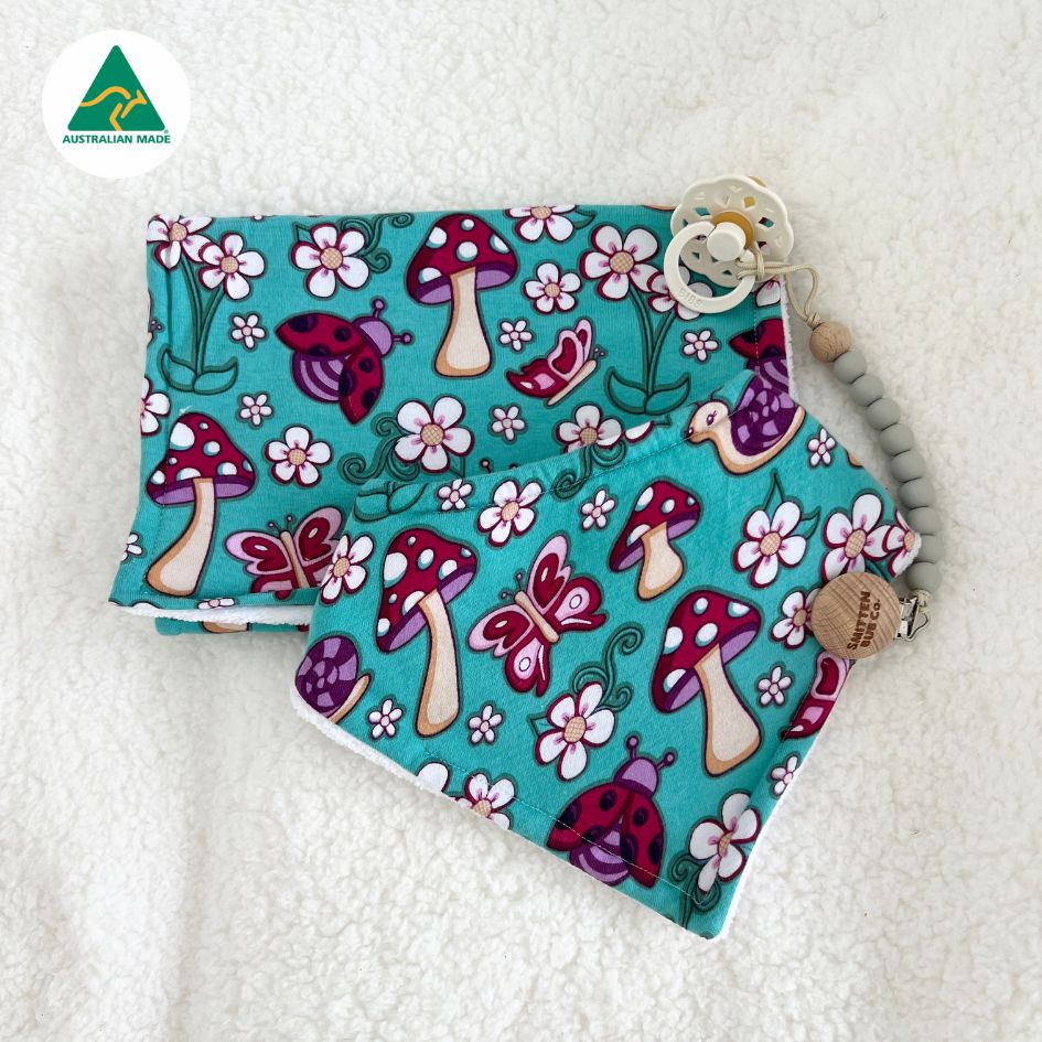 Lady Bug Burp Cloth &amp; Bib Bundle - LIMITED EDITION