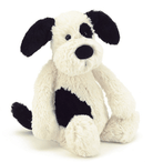 Jellycat Bashful Puppy Black & Cream Dog MEDIUM - Smitten Bub Co.
